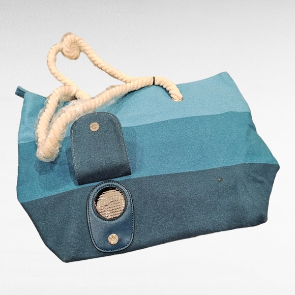 PortoVino Tote Beach Bag Canvas Wine Purse - Picture 4 of 11